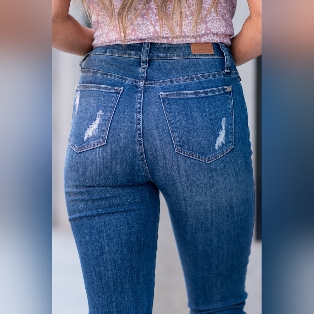 🔥NWT Judy Blue Madelyn High Rise Button Fly Skinny, Size 22W - Picture 5 of 12